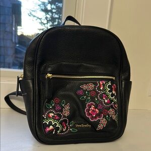 Vera Bradley Black Floral Embroidered Backpack